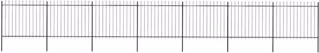 Recinzione da giardino con punta a lancia in acciaio vidaxl nero L: 1172 cm, H: 150 cm