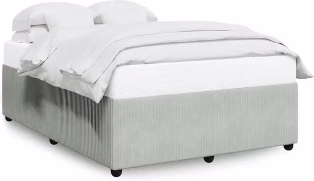 Letto matrimoniale | Letto per adulti | Giroletto senza Materasso Grigio Chiaro 140x200 cm Velluto