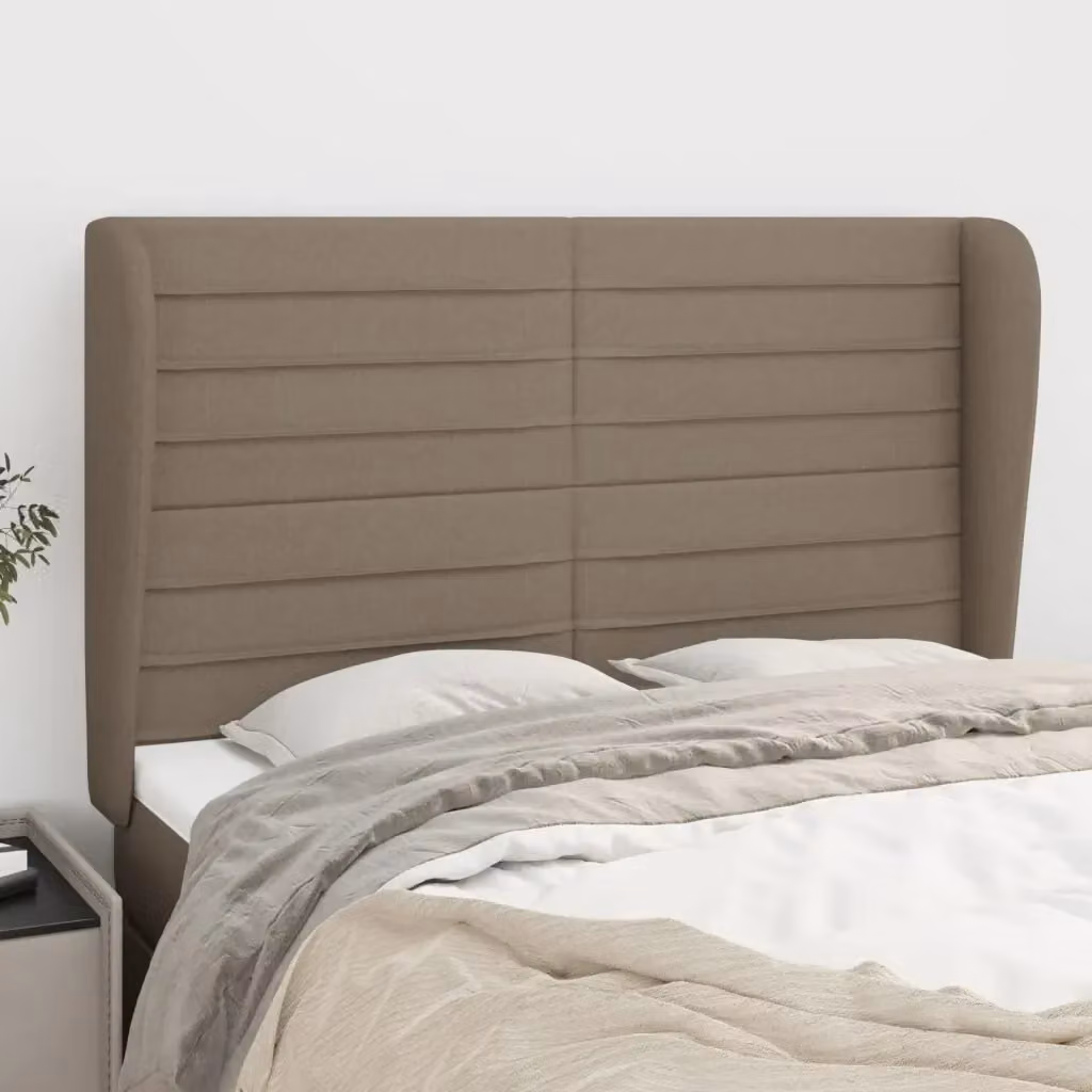 Testiera ad orecchio in tessuto beige L: 147 cm, P: 23 cm, H: 118/128 cm – 2