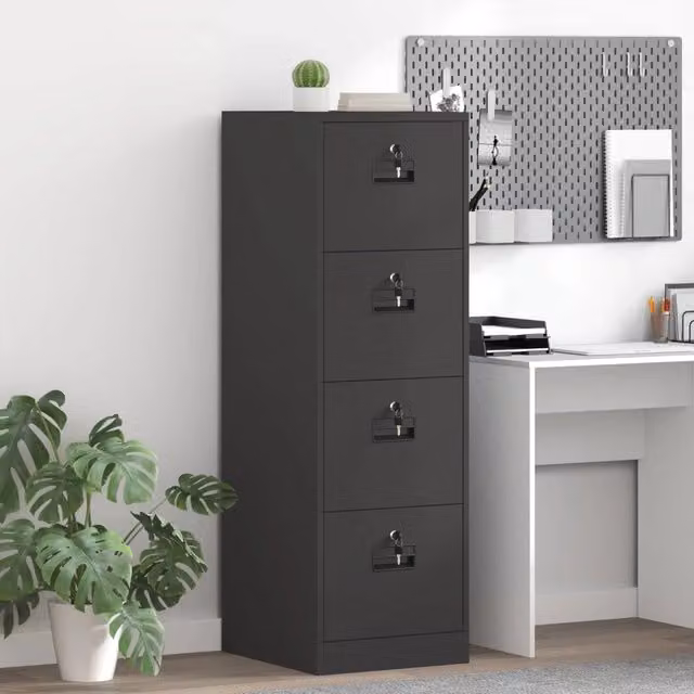 Armadio per File con cassetto Geometrico Nero 44 x 50 x 139 cm 3406154