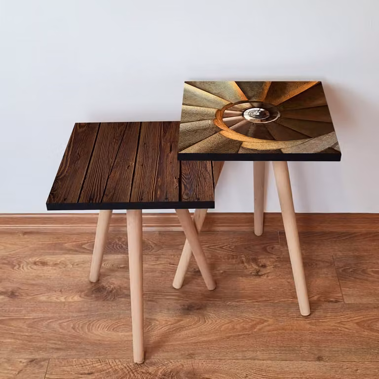 Skye Decor, 2Shp479 - Brown, tavolino (2 pezzi), marrone, 100% MDF, 35 x 35 x 47 cm