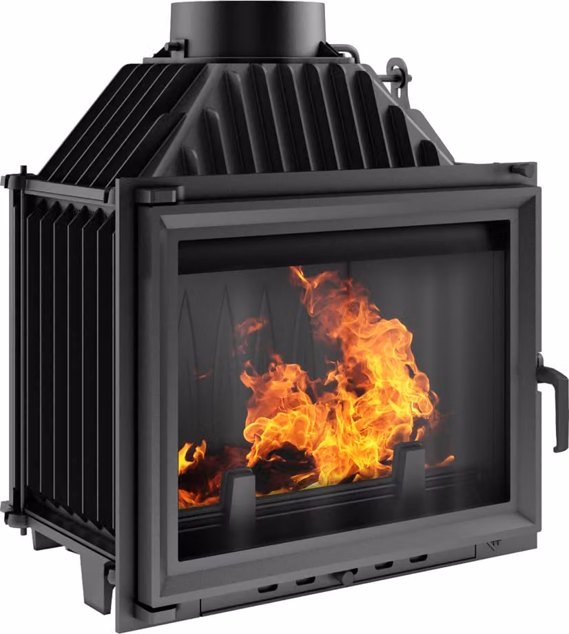 Caminetto in ghisa per legna MAJA 8 kW Ø 200 porta autochiudente