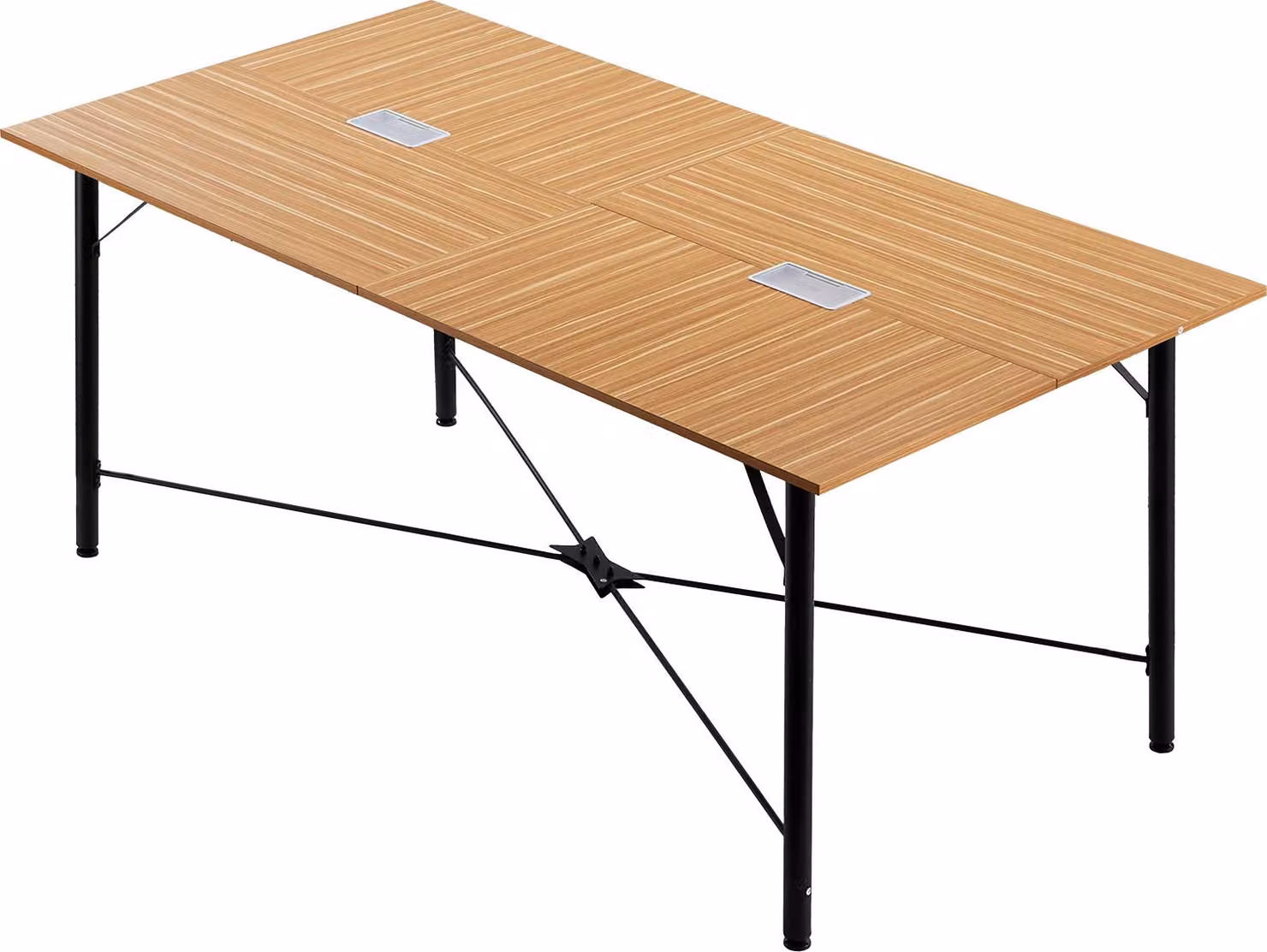 SucceBuy tavolo da conferenza rettangolare 180 x 90 cm per 6-8 persone, versatile tavolo da riunione con robuste gambe in metallo, ideale per ufficio, sala conferenze o area relax