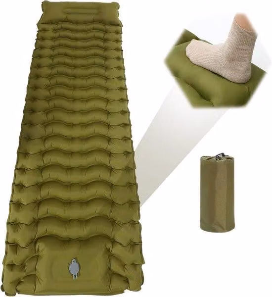 Letto gonfiabile automatico - sacco a pelo resistente alla pressione e impermeabile - materasso gonfiabile compatto e facile da trasportare per le avventure all'aria aperta - colore mimetico