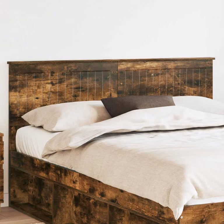 Testiera per letto moderna vidaXL in legno ingegnerizzato rovere fumé marrone L: 153 cm, H: 90 cm, P: 7 cm