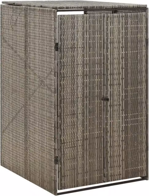 Copribidone Singolo Grigio 70x80x117 cm in Polyrattan