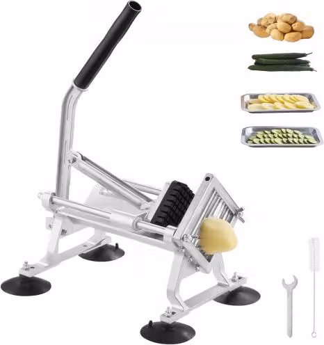 Affettatrice manuale professionale VEVOR per verdura e frutta in acciaio inox e lega di alluminio argento con base antiscivolo