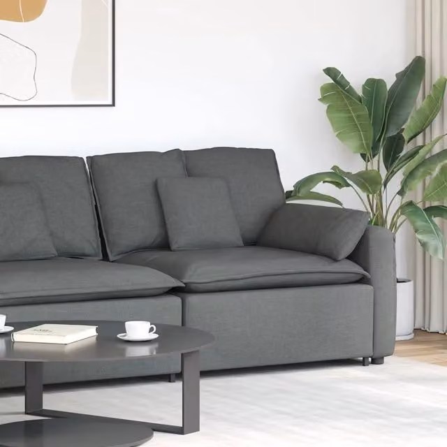 Modulo Terminale Bracciolo Divano Modulare con Cuscini-Sofa Modulare-Divanetto 100 cm 362323
