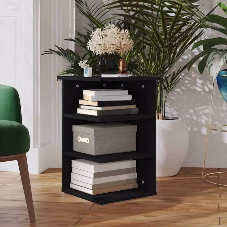 Credenza nera moderna vidaXL in legno multistrato L/P/H: 35 x 35 x 55 cm