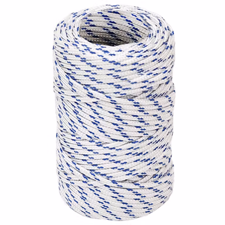vidaXL Corda multiuso in plastica da 2 mm, lunghezza 50 m, Bianco e Blu, Carico massimo 27 kg