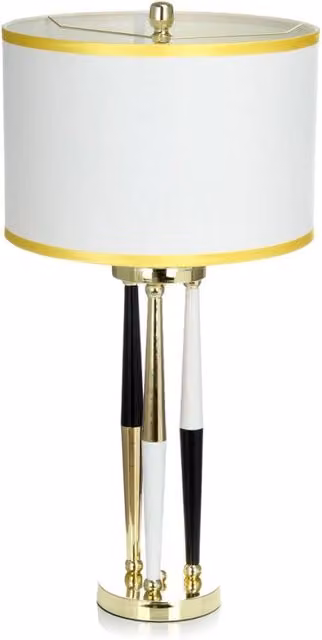 Lampada da tavolo e da terra Paralla KENDRA HOME in metallo e tessuto, disponibile in bianco, nero o oro/ottone