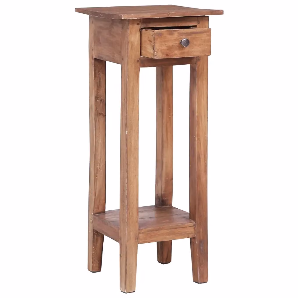 Piedistallo in legno massello di mogano marrone per piante da interno H: 75 cm, L: 30 cm, P: 30 cm – 2