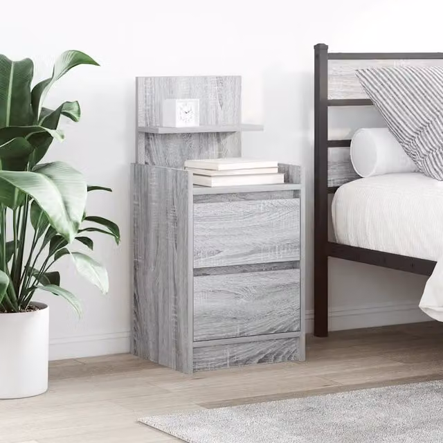 Set di 2 comodini sospesi vidaXL moderni in colore grigio, L/P/H: 38 x 34 x 80 cm