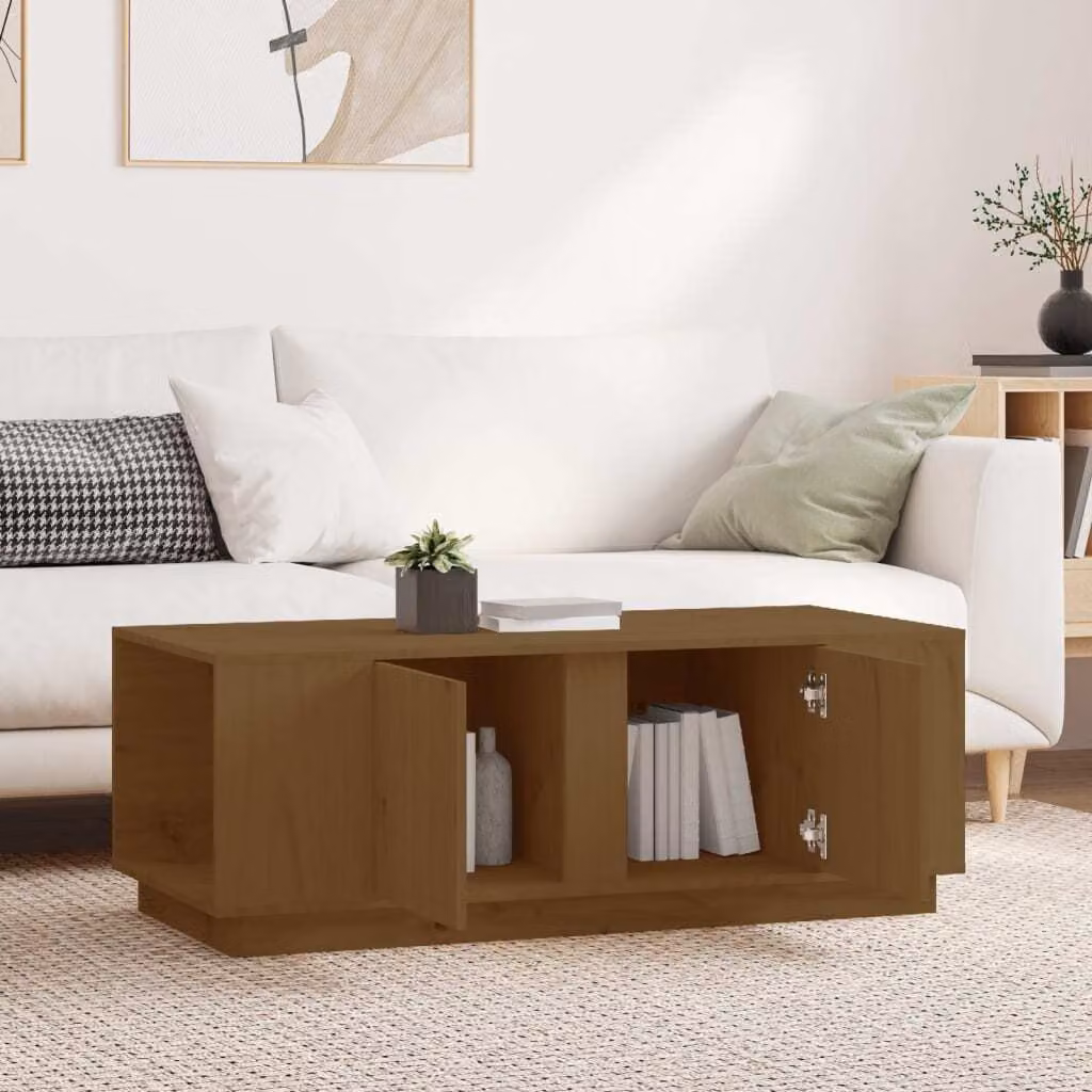 Maison Exclusive - Tavolino da salotto marrone miele 110x50x40 cm in legno massello di pino