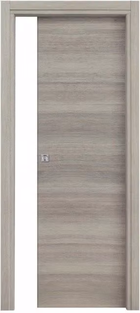 Porta Scorrevole Iperbriko in MDF Rovere Marrone e Grigio H: 210 cm x L: 70 cm