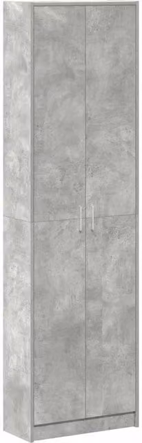 Mobiletto moderno in stile minimalista grigio opaco con ante a battente e ripiani interni, L: 55 cm, P: 25 cm, H: 189 cm – 1
