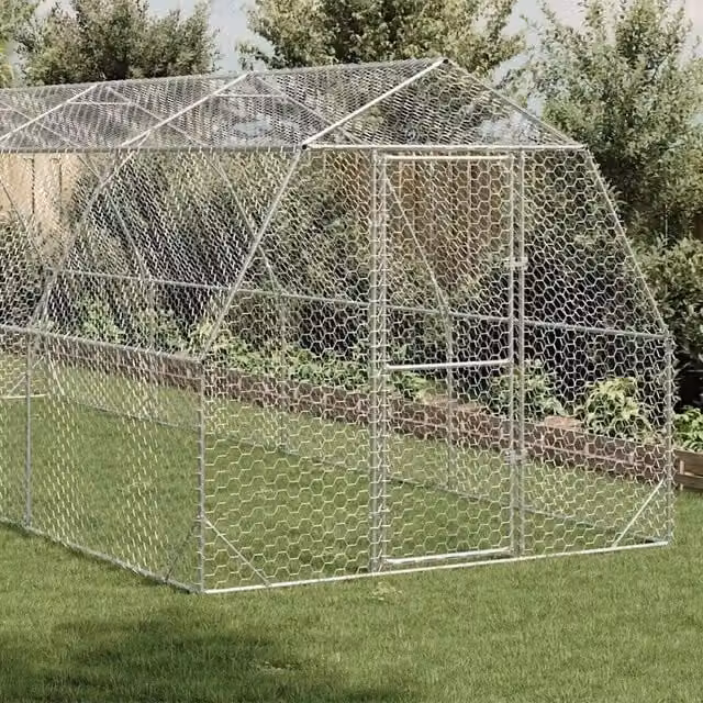 Recinto per polli in acciaio zincato color argento Videx L: 8 m, P: 2,5 m, H: 2,25 m – 1