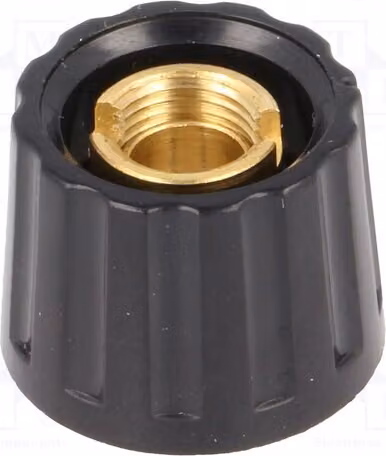 1 x Manopola rotante senza indicatore, modello Kuntoff, diametro albero: 6 mm, dimensioni: 20 x 15 mm, codice prodotto: 332.6. Manopole rotanti per dispositivi rotativi