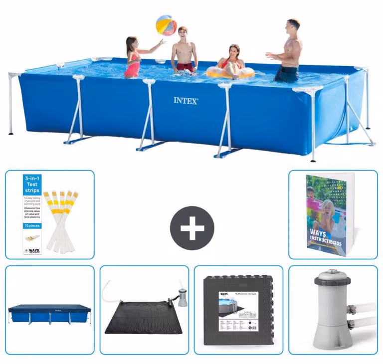 Piscina fuori terra rettangolare - 450x220x84 cm - composta da 5 elementi - modello S21