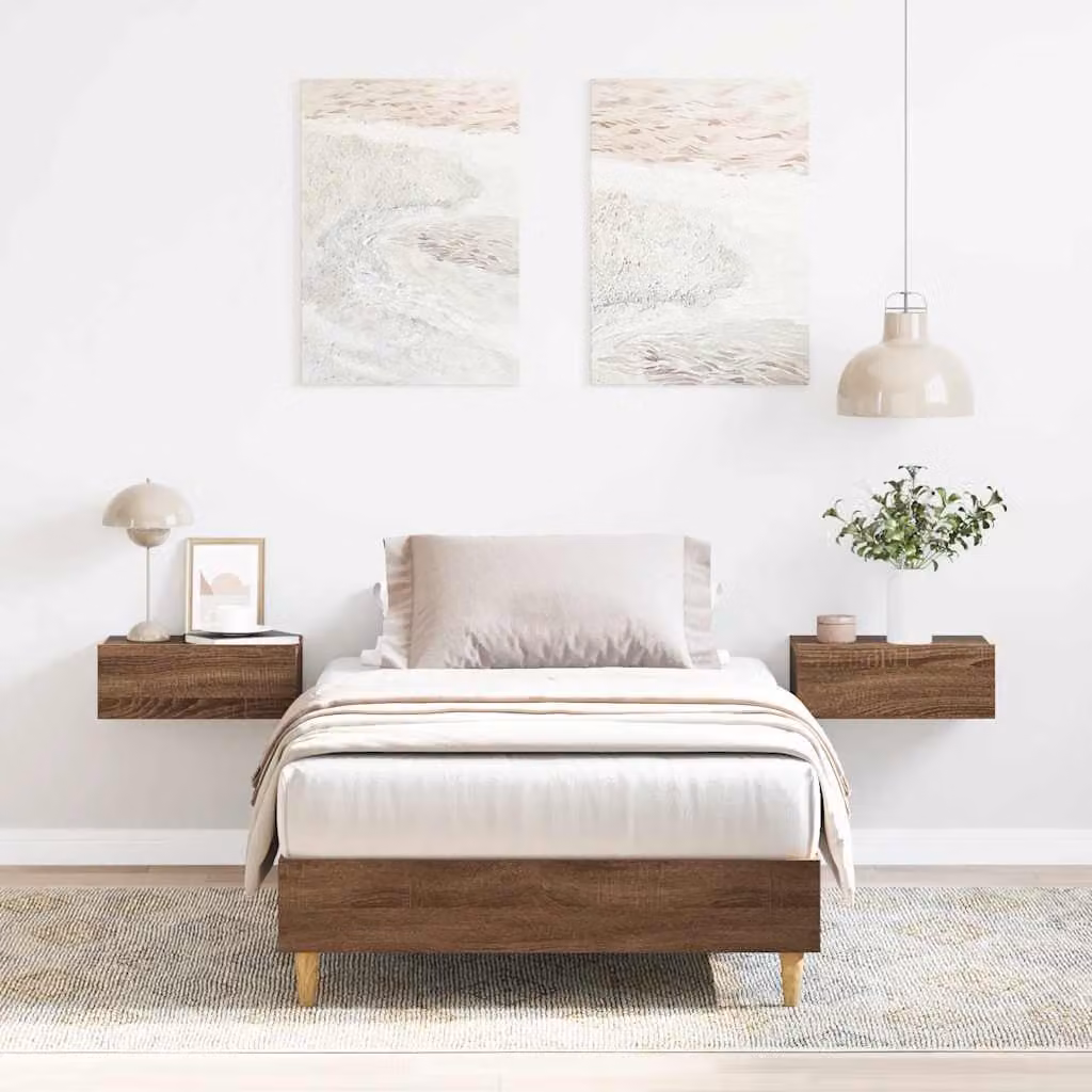 vidaXL Giroletto senza Materasso in Rovere Marrone con Doghe in Legno L/P: 90 x 190 cm