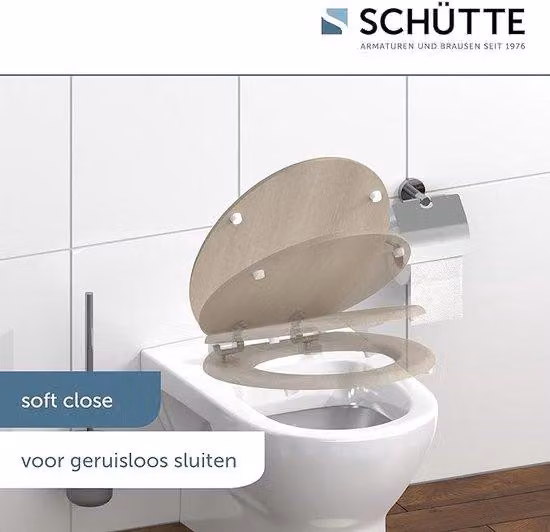 Sedile WC con chiusura rapida, in resina termoplastica, facile da pulire