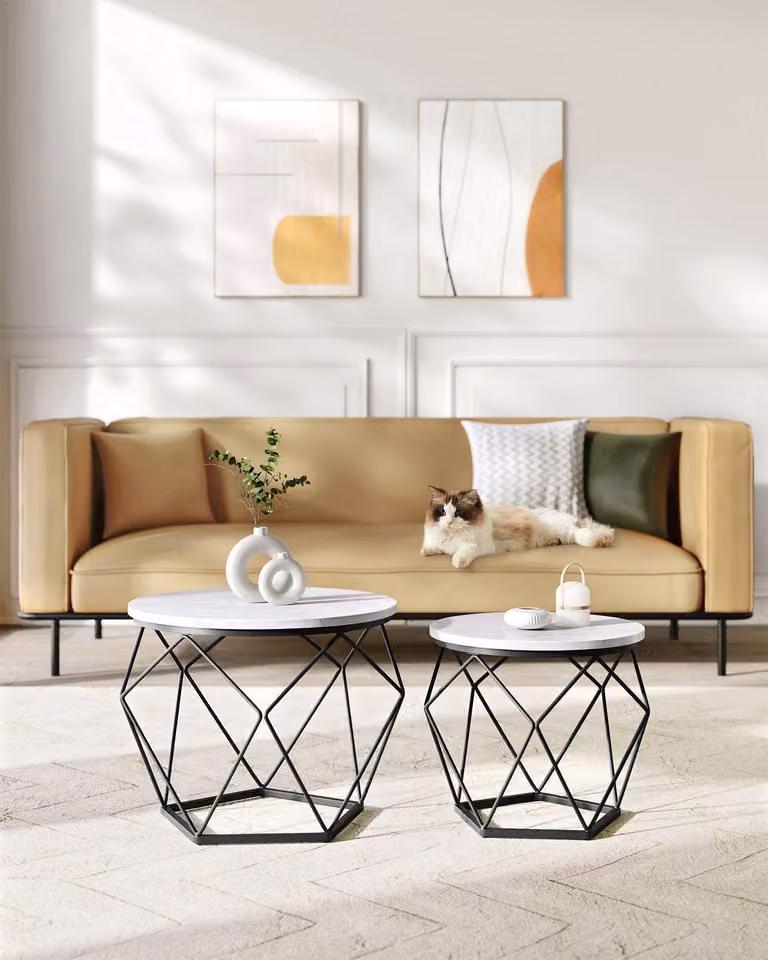 Set di due tavolini rotondi – tavolini moderni – dimensioni 60 x 45 cm e 50 x 40 cm