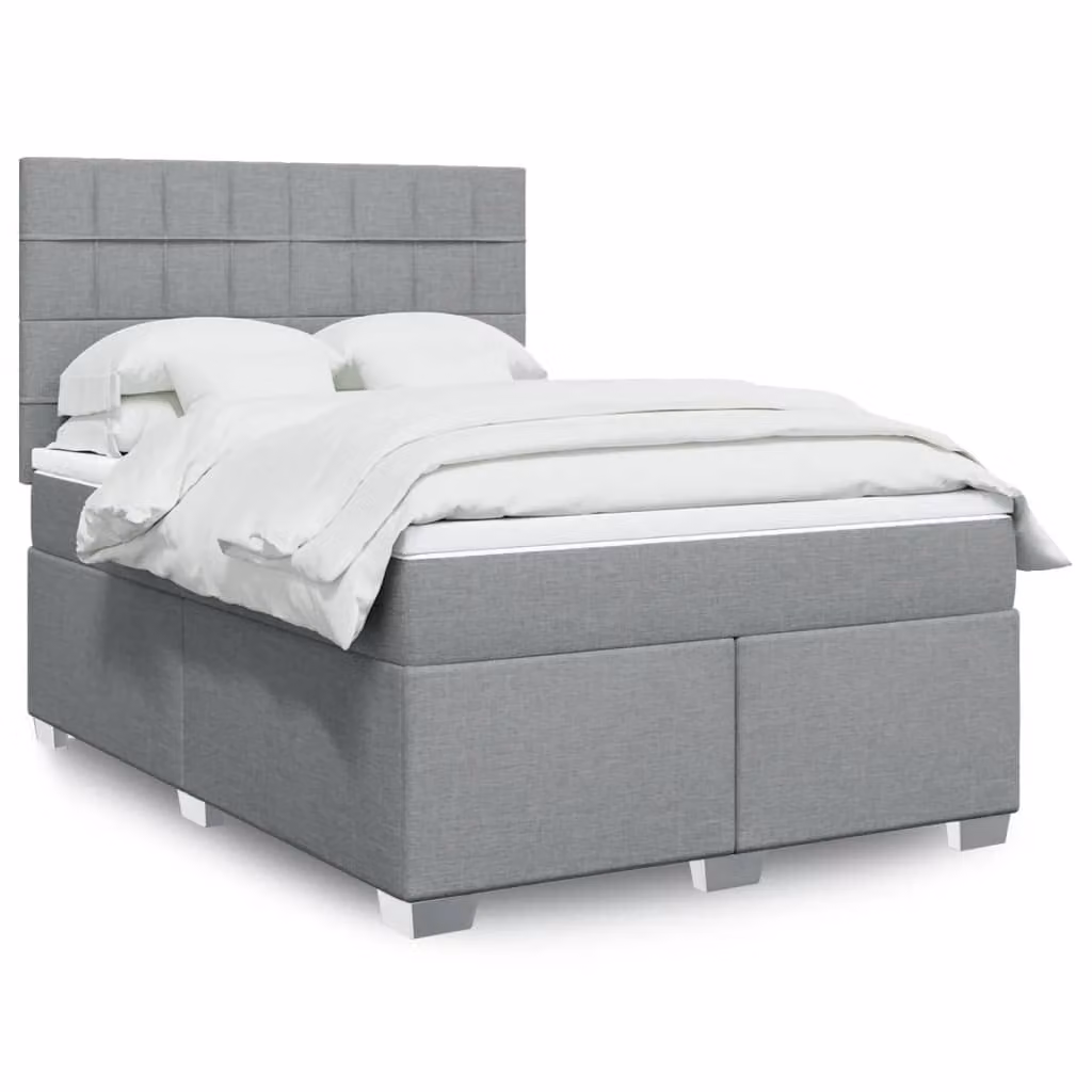 vidaXL Letto Ibrido Moderno con Materasso Grigio e Bianco L/P/H: 140 x 200 cm