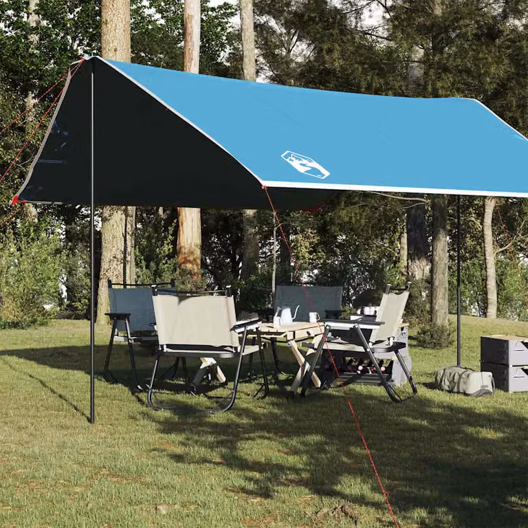Telone da campeggio impermeabile vidaXL in poliestere blu L: 430 cm, P: 380 cm, H: 210 cm