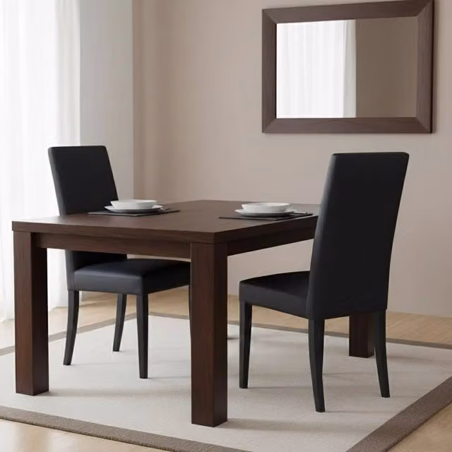 Set di 2 sedie moderne DMORA in legno laccato nero e similpelle per cucina e soggiorno – 1