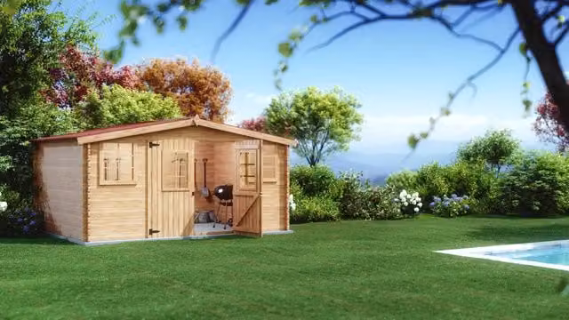 Casa Barone Cheonda in abete rosso marrone con assi da 28 mm