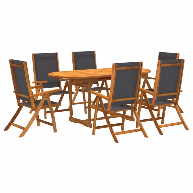 Maison Exclusive - Set da pranzo da giardino a 7 pezzi in legno massello di acacia e Textilene