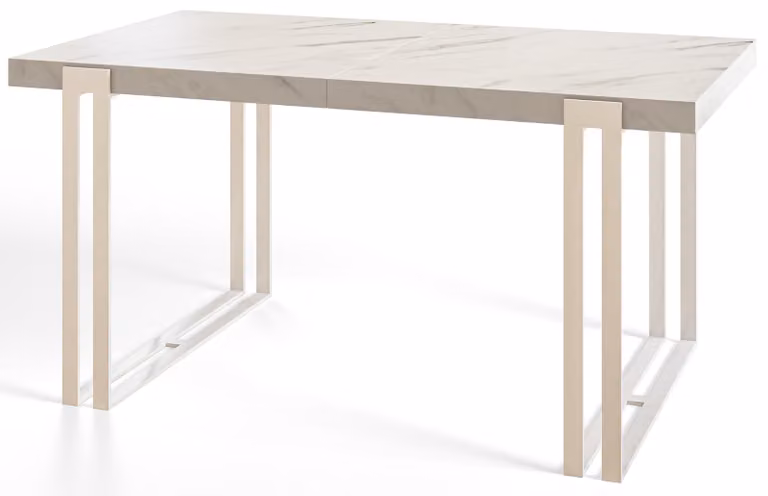 Tavolo da pranzo rettangolare rosa, tavolo da salotto moderno 160x90x77 cm, marmo con gambe in metallo bianco