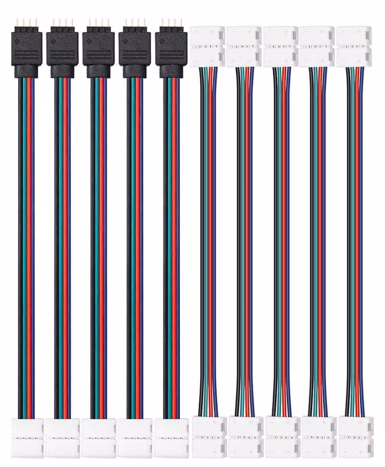 Kit da 8 mm a 4 pin, composto da: 5 connettori per barre LED, 5 controller RGB