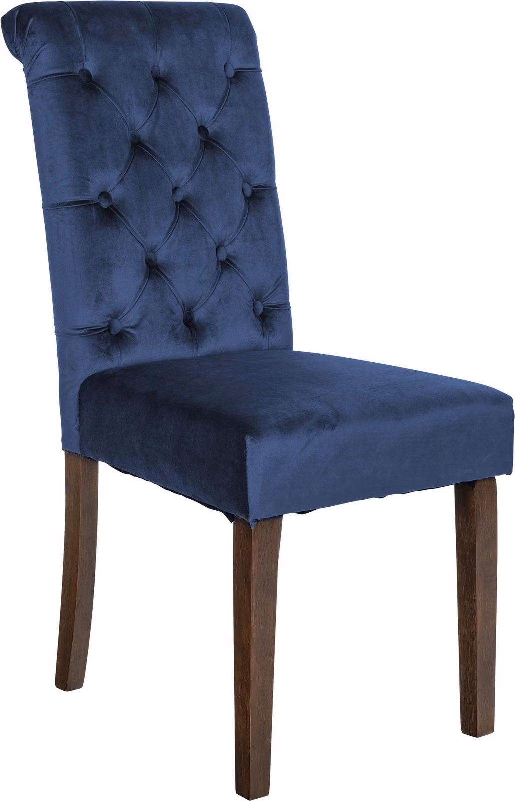 Sedia da pranzo CLP Lisburn con schienale, in stile Chesterfield, color crema, in velluto