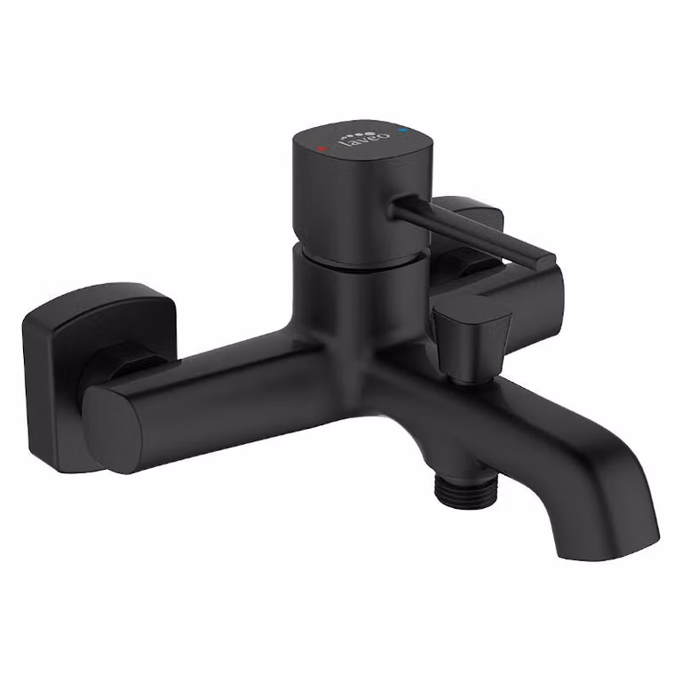 Miscelatore monocomando per vasca da bagno da parete, senza set doccia, colore nero