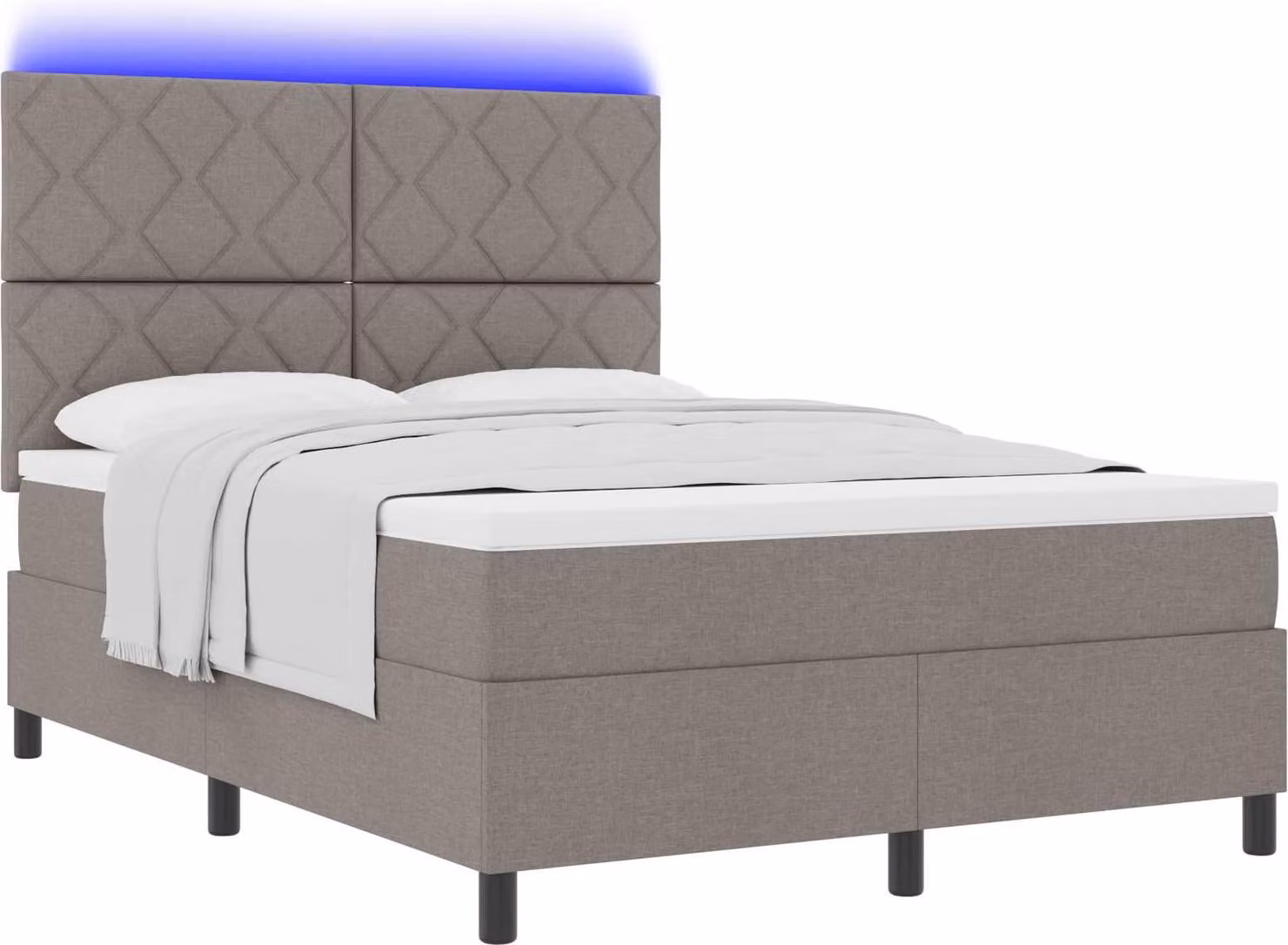 Letto a molle con materasso con led Talpa 160 x 200 cm Tessuto