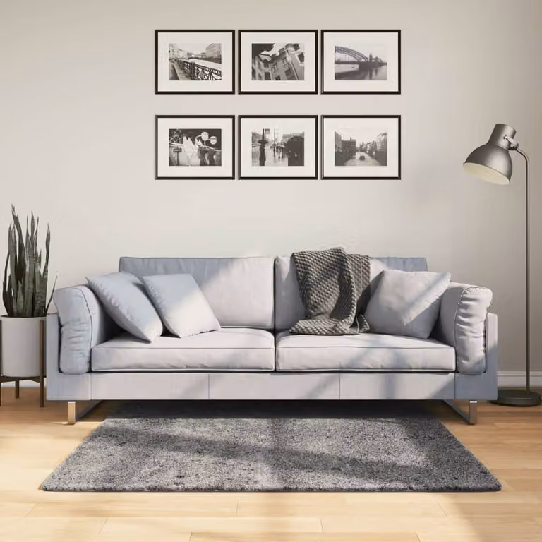 vidaXL Tappeto HUARTE a pelo corto morbido e lavabile Antracite L 120 x L 120 cm