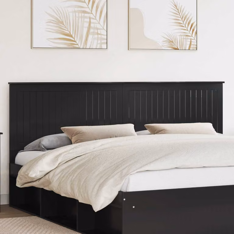 Testiera per letto moderna vidaXL in legno ingegnerizzato nero opaco