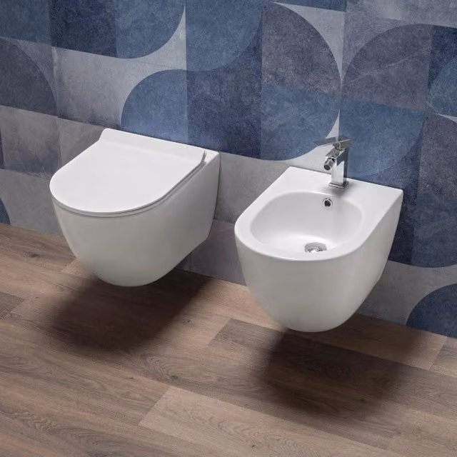 Sanitari Sospesi Moderni Rimless Sedile con Chiusura Rallentata|