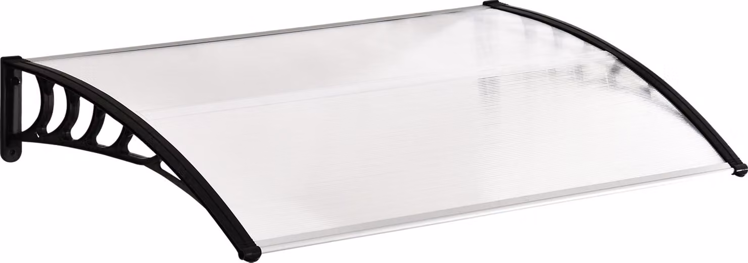 Copertura in policarbonato trasparente con telaio in alluminio - 122x89x24 cm - Schermo solare resistente alle intemperie