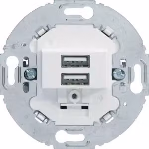 Presa di ricarica USB 230 V, 2x 3 A, bianco polare - Alimentatore USB doppio, bianco 260219