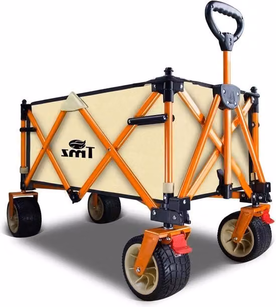 Carrello trasportatore pieghevole con freni - carrello con tetto rimovibile - capacità di carico fino a 120 kg - per esterni e campeggio
