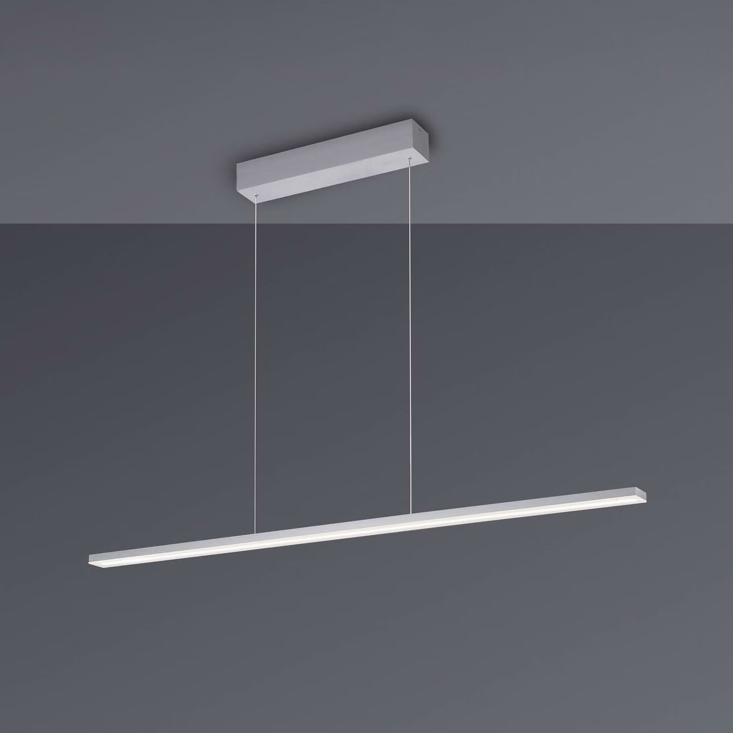BOPP Lampada LED a sospensione Bopp Baseline 2.0, alluminio, lunghezza 119 cm dimmerabile, Alluminio / Grigio / Zincato, Soggiorno / Sala da pranzo, Alluminio, Moderno