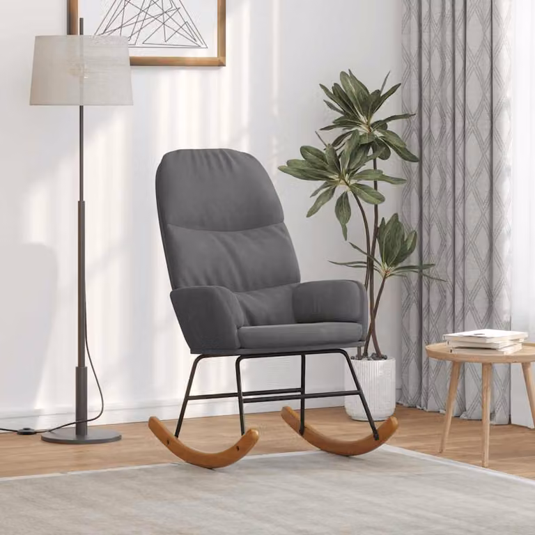 Sedia da Pranzo vidaXL in Velluto Grigio con Struttura in Metallo e MDF
