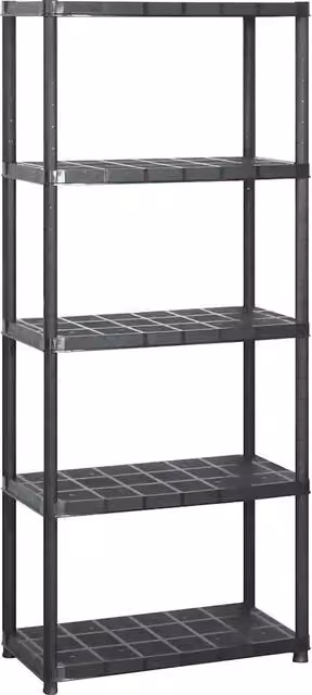 Scaffale a 5 Ripiani Nero 213x38x170 cm in Plastica CFW6646481