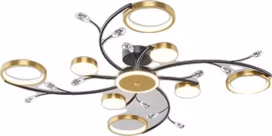 Lampadario, telecomando, illuminazione dimmerabile, 8 luci