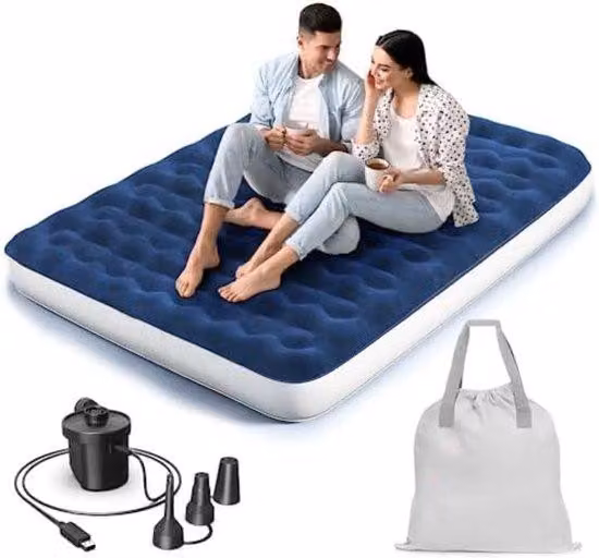 Materasso gonfiabile autopieghevole per 2 persone - Materasso gonfiabile autopieghevole - Materasso gonfiabile 203 x 150 x 22 cm