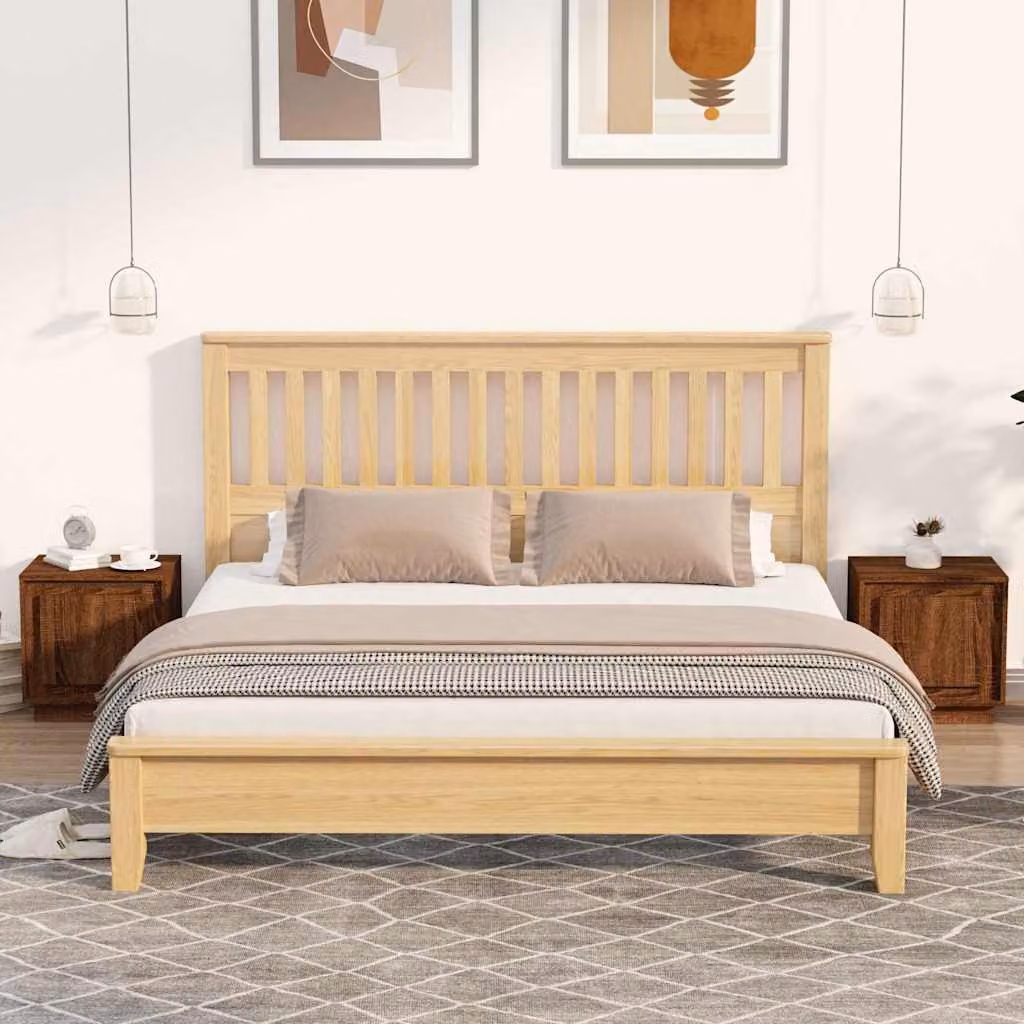 Set di 2 comodini vidaXL in legno multistrato color rovere marrone, L 44 cm x P 35 cm x H 45 cm