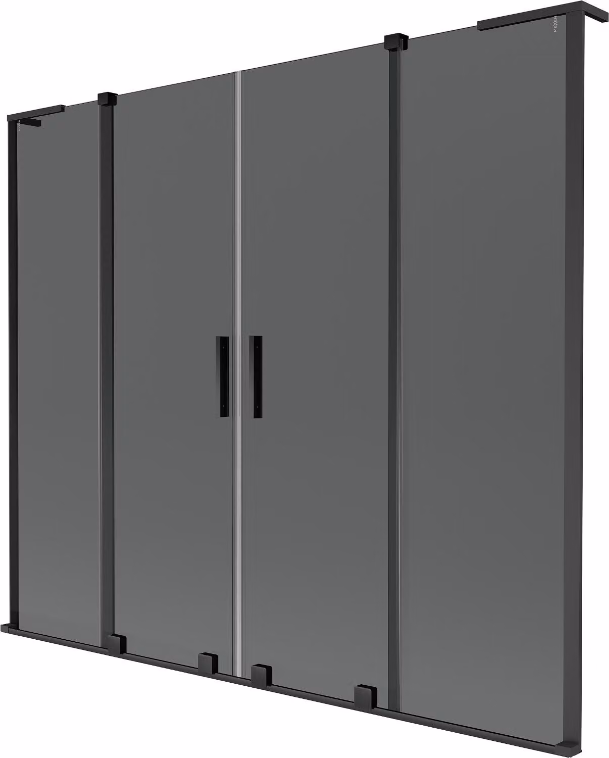 Mexen Velar L Duo paratia per vasca da bagno scorrevole a 2 ante 180 x 150 cm, grafite, nero - 896-180-003-42-70