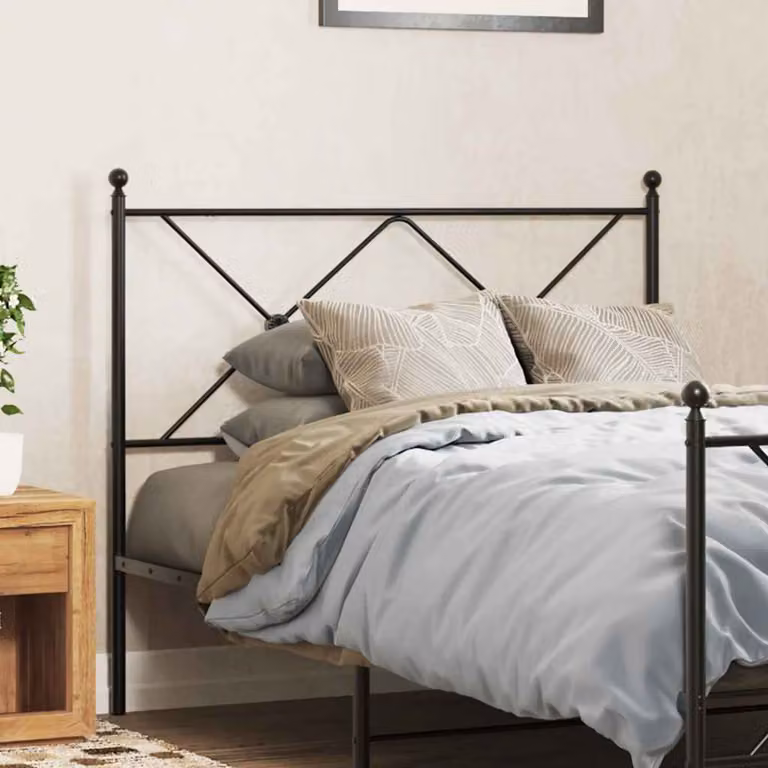 Testiera di ricambio in metallo vidaXL colore nero per letto 100x200 cm